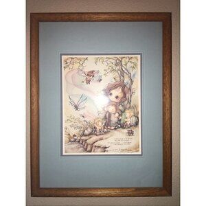 Jody Bergsma 1983 To Be A Child Print Watercolor Nursery Signed Framed 17x13”